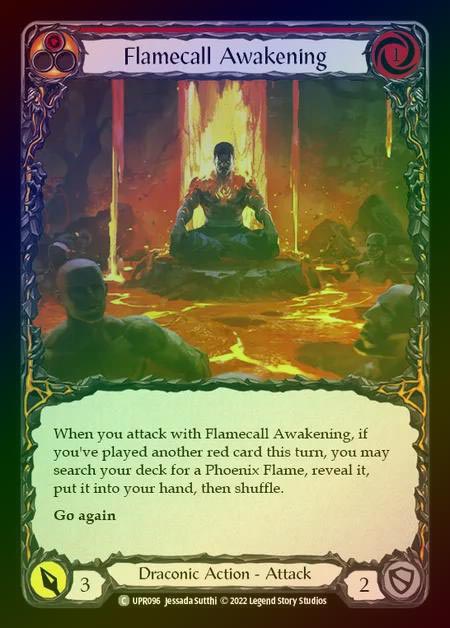 【RF】[Draconic] Flamecall Awakening [UPR096-C] (red) Rainbow Foil