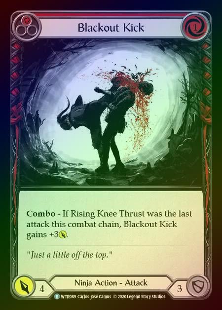 【RF】[Ninja] Blackout Kick [U-WTR089-R] (red) Rainbow Foil