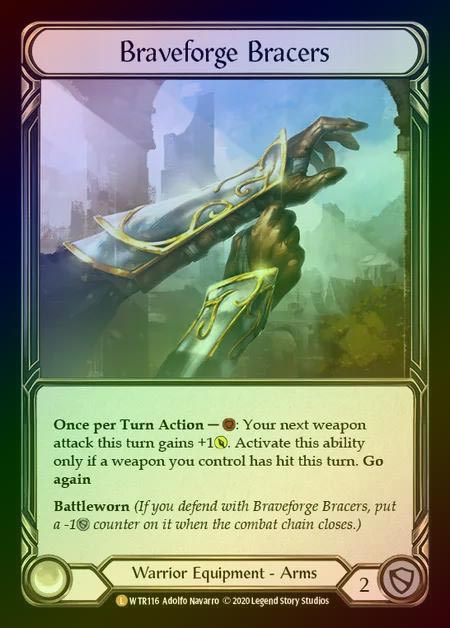 【RF】[Warrior] Braveforge Bracers [U-WTR116-L] Rainbow Foil