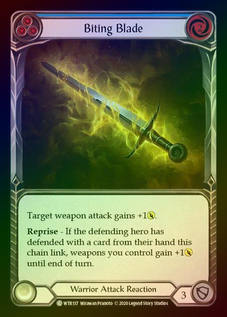 【RF】[Warrior] Biting Blade [U-WTR137-C] (blue) Rainbow Foil