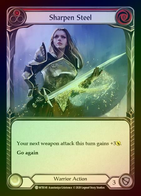【RF】[Warrior] Sharpen Steel [U-WTR141-C] (red) Rainbow Foil