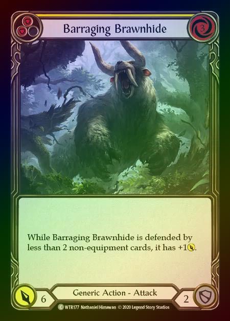 【RF】[Generic] Barraging Brawnhide [U-WTR177-C] (yellow) Rainbow Foil