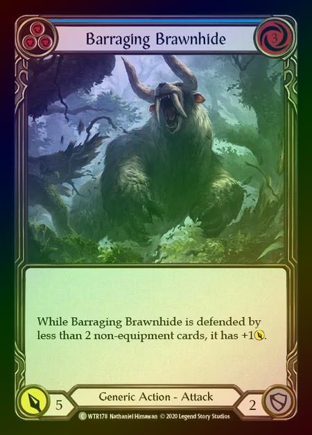 【RF】[Generic] Barraging Brawnhide [U-WTR178-C] (blue) Rainbow Foil