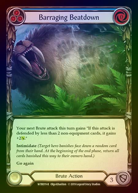【RF】[Brute] Barraging Beatdown (blue) [1st-WTR019-R] Rainbow Foil