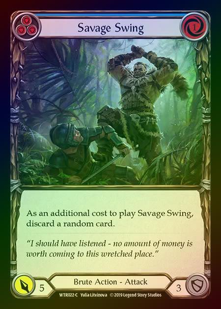 【RF】[Brute] Savage Swing (blue) [1st-WTR022-C] Rainbow Foil