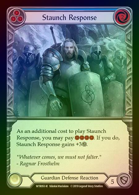【RF】[Guardian] Staunch Response (blue) [1st-WTR053-R] Rainbow Foil
