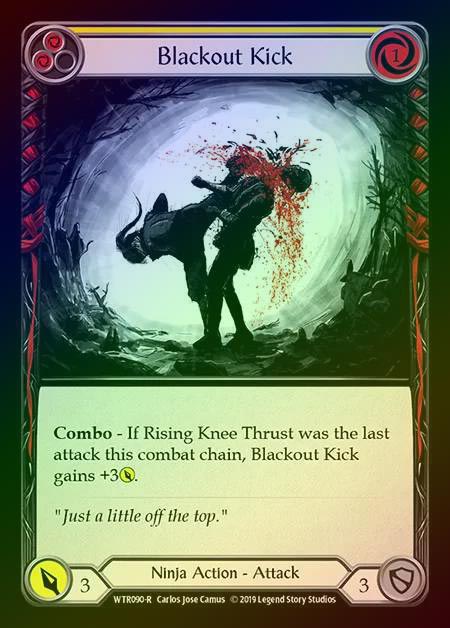 【RF】[Ninja] Blackout Kick (yellow) [1st-WTR090-R] Rainbow Foil