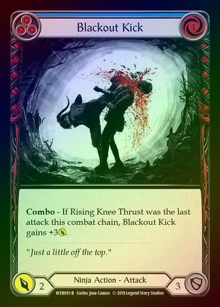 【RF】[Ninja] Blackout Kick (blue) [1st-WTR091-R] Rainbow Foil