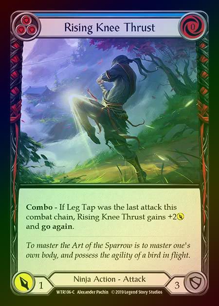 【RF】[Ninja] Rising Knee Thrust (blue) [1st-WTR106-C] Rainbow Foil