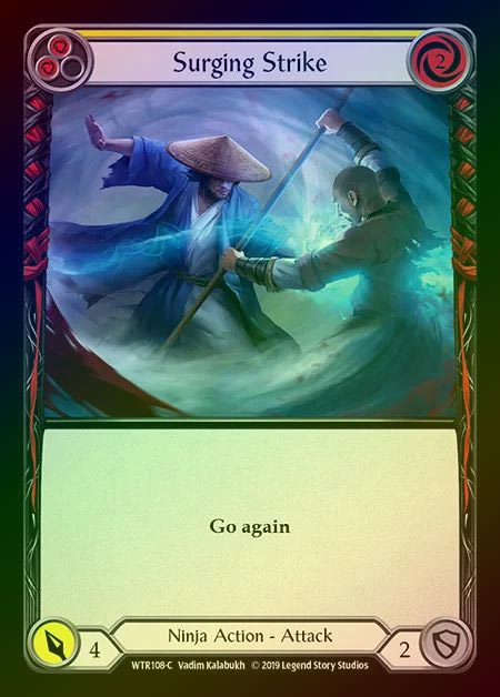 【RF】[Ninja] Surging Strike (yellow) [1st-WTR108-C] Rainbow Foil