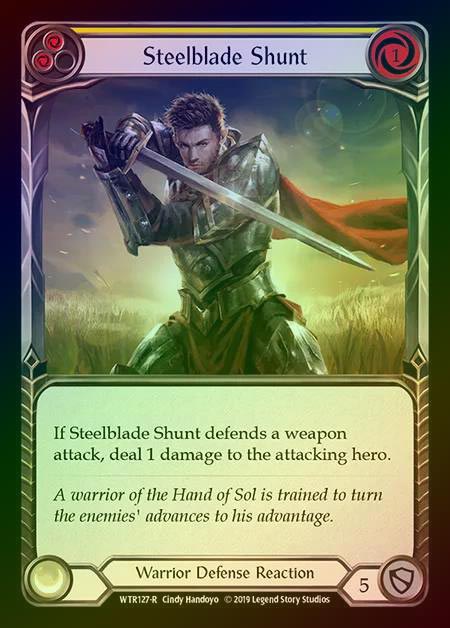 【RF】[Warrior] Steelblade Shunt (yellow) [1st-WTR127-R] Rainbow Foil
