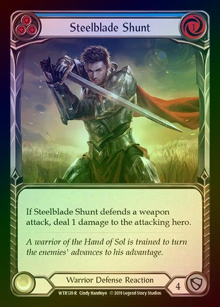 【RF】[Warrior] Steelblade Shunt (blue) [1st-WTR128-R] Rainbow Foil