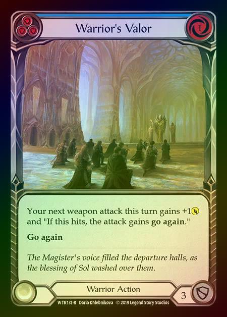 【RF】[Warrior] Warrior's Valor (blue) [1st-WTR131-R] Rainbow Foil