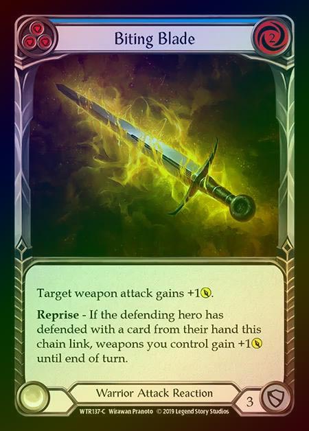 【RF】[Warrior] Biting Blade (blue) [1st-WTR137-C] Rainbow Foil