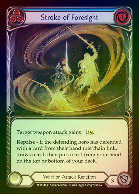 【RF】[Warrior] Stroke of Foresight (blue) [1st-WTR140-C] Rainbow Foil