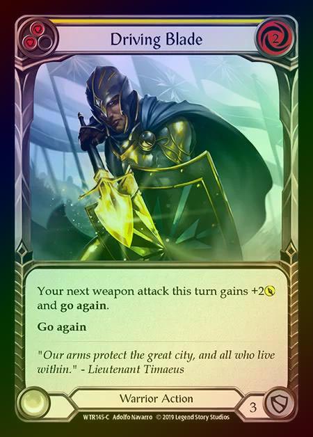 【RF】[Warrior] Driving Blade (yellow) [1st-WTR145-C] Rainbow Foil