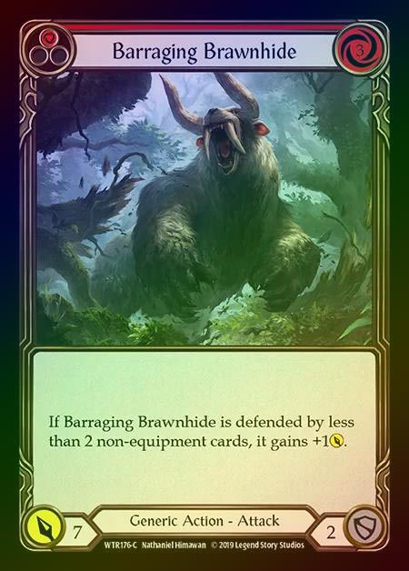 【RF】[Generic] Barraging Brawnhide (red) [1st-WTR176-C] Rainbow Foil
