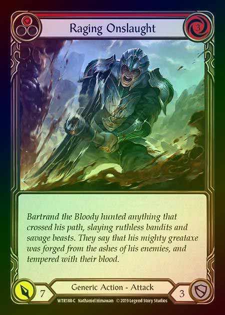 【RF】[Generic] Raging Onslaught (red) [1st-WTR188-C] Rainbow Foil