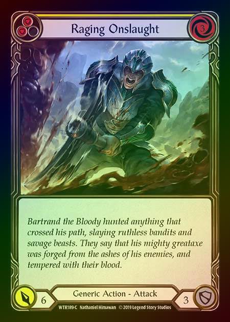 【RF】[Generic] Raging Onslaught (yellow) [1st-WTR189-C] Rainbow Foil