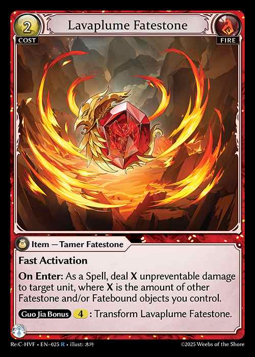 [Fire] Lavaplume Fatestone / Firebird Trailblazer [Rec-HVF-025-R]