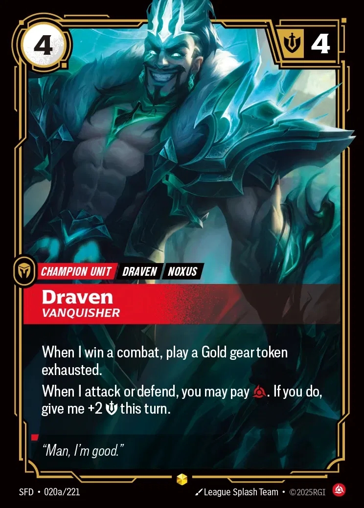【Showcase】[Fury] Draven, Vanquisher [SFD-020a-Showcase]