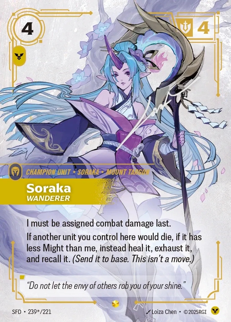 【クーポン使用不可】【SIGNED】[Order] Soraka, Wanderer [SFD-239*-Showcase]