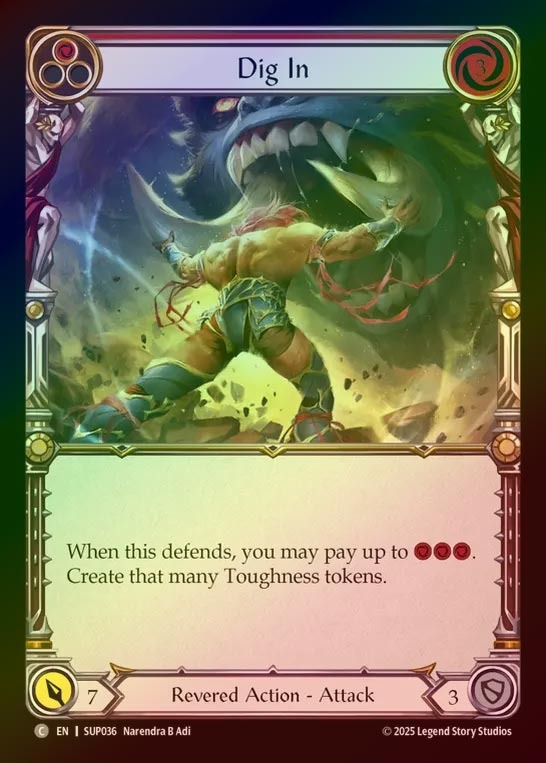 【RF】【EN】[Revered] 掘り起こされた決意/Dig In (red) [SUP036-C]