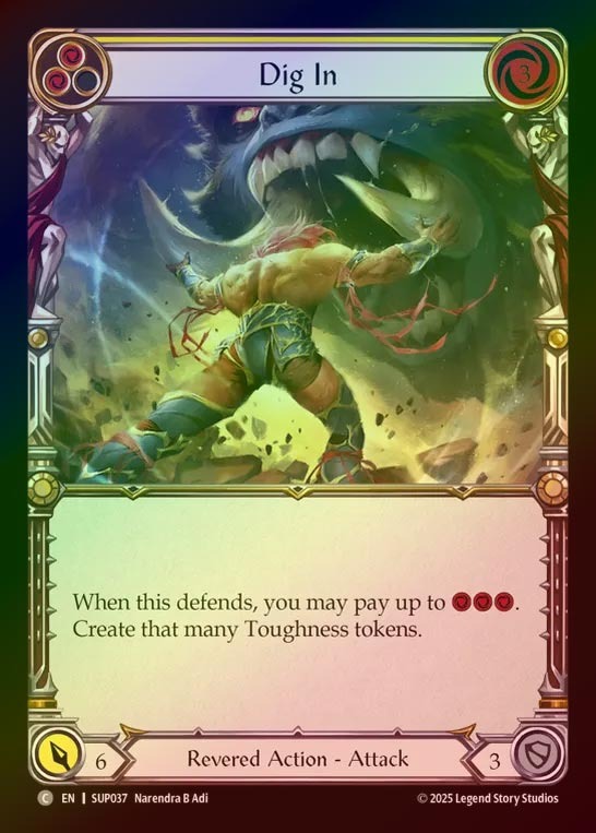 【RF】【EN】[Revered] 掘り起こされた決意/Dig In (yellow) [SUP037-C]