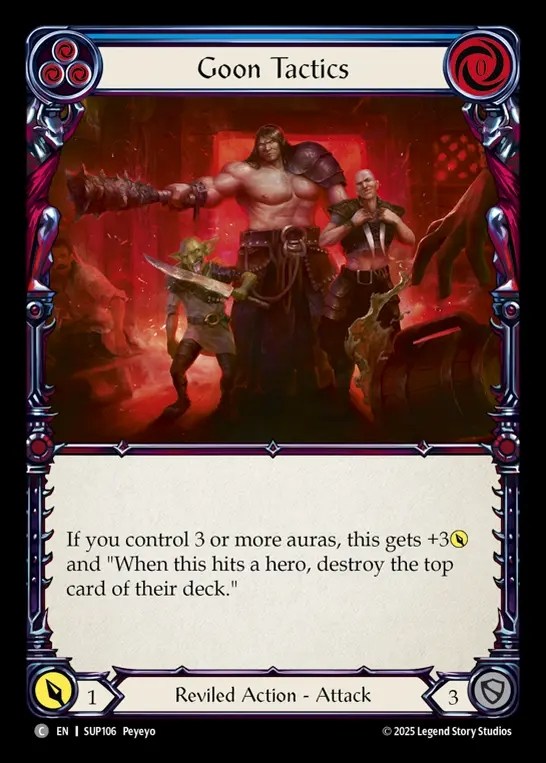 【EN】[Reviled] ならず者の戦法/Goon Tactics (blue) [SUP106-C]