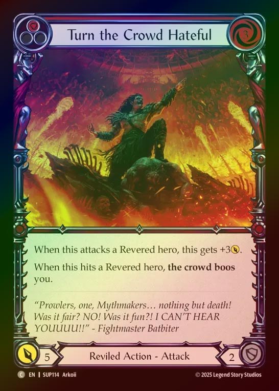 【RF】【EN】[Reviled] 喝采を奪う/Turn the Crowd Hateful (red) [SUP114-C]