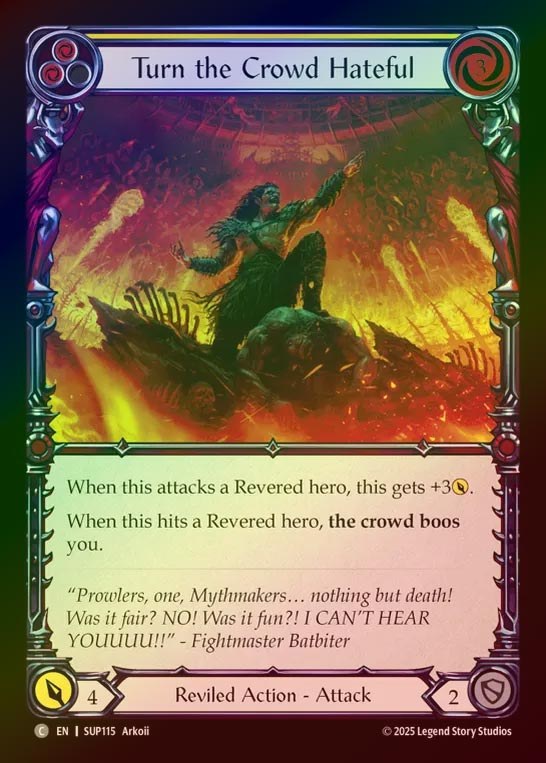 【RF】【EN】[Reviled] 喝采を奪う/Turn the Crowd Hateful (yellow) [SUP115-C]