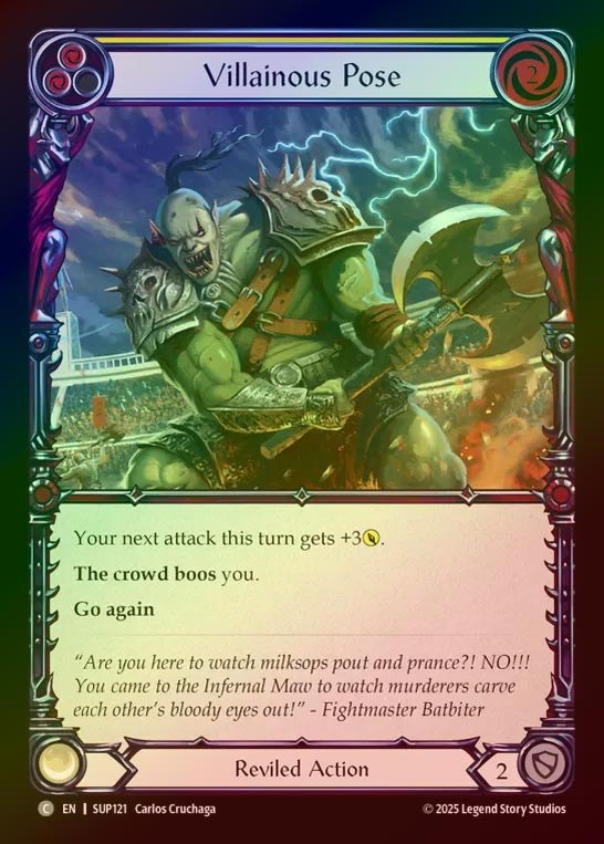 【RF】【EN】[Reviled] 悪党の佇まい/Villainous Pose (yellow) [SUP121-C]