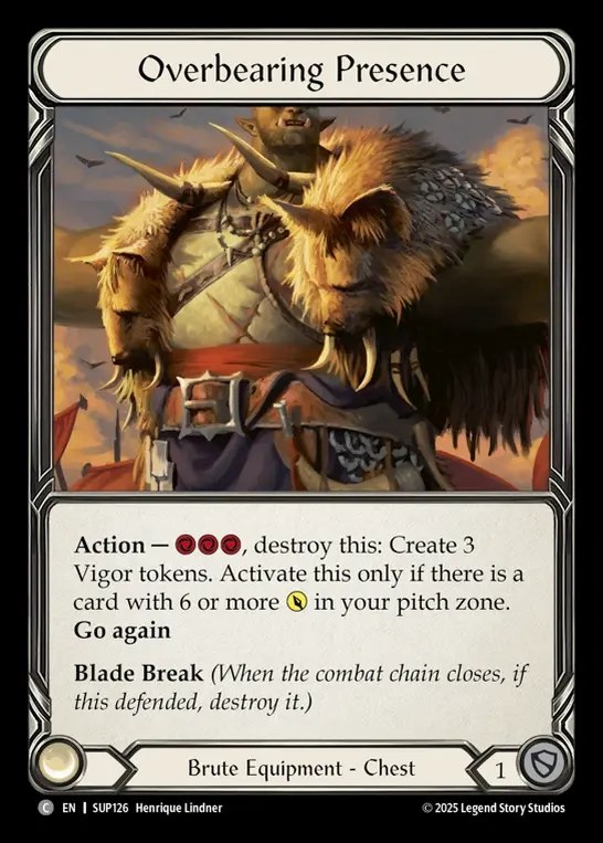 【EN】[Brute] 威圧する風采/Overbearing Presence [SUP126-C]
