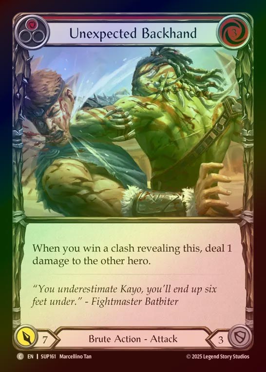 【RF】【EN】[Brute] 予期せぬ裏拳/Unexpected Backhand (red) [SUP161-C]