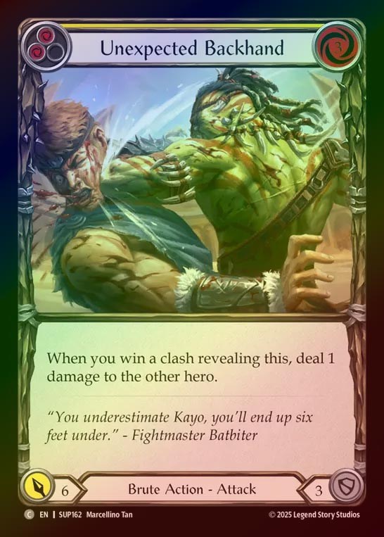 【RF】【EN】[Brute] 予期せぬ裏拳/Unexpected Backhand (yellow) [SUP162-C]