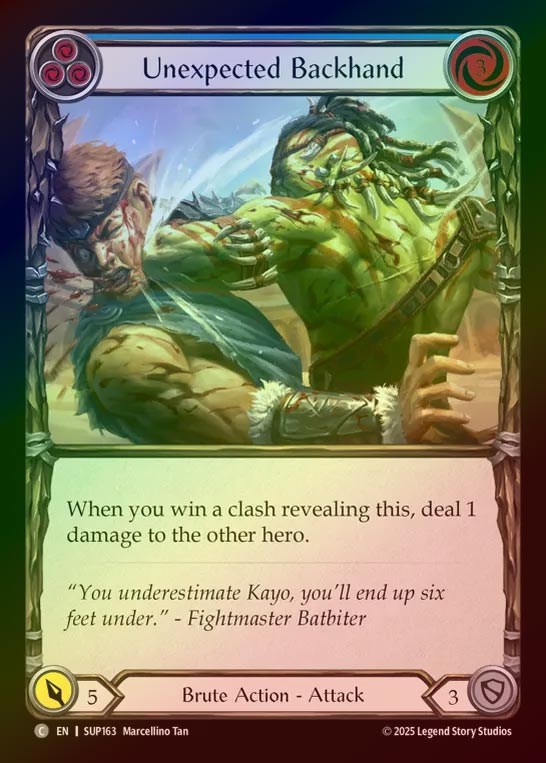 【RF】【EN】[Brute] 予期せぬ裏拳/Unexpected Backhand (blue) [SUP163-C]