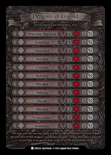 [Generic] Dragons of Legend [UPR225-T]
