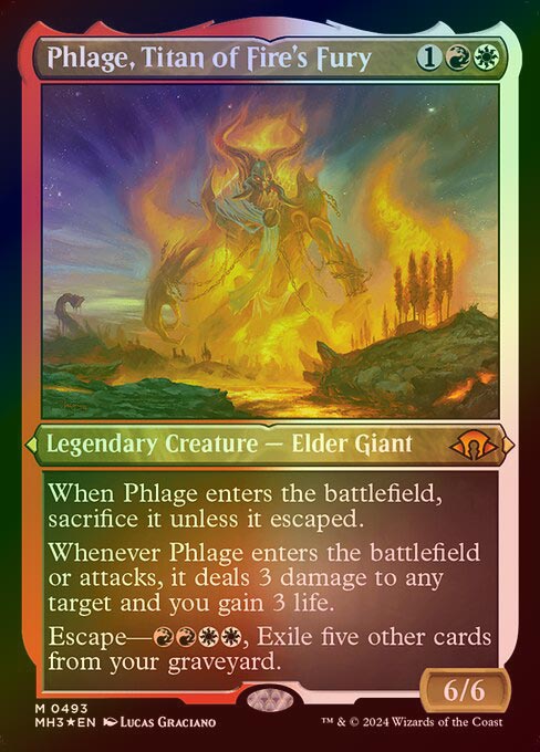 《特価品NM》【エッチングFoil】【英】火の怒りのタイタン、フレージ/Phlage, Titan of Fire's Fury [MH3]