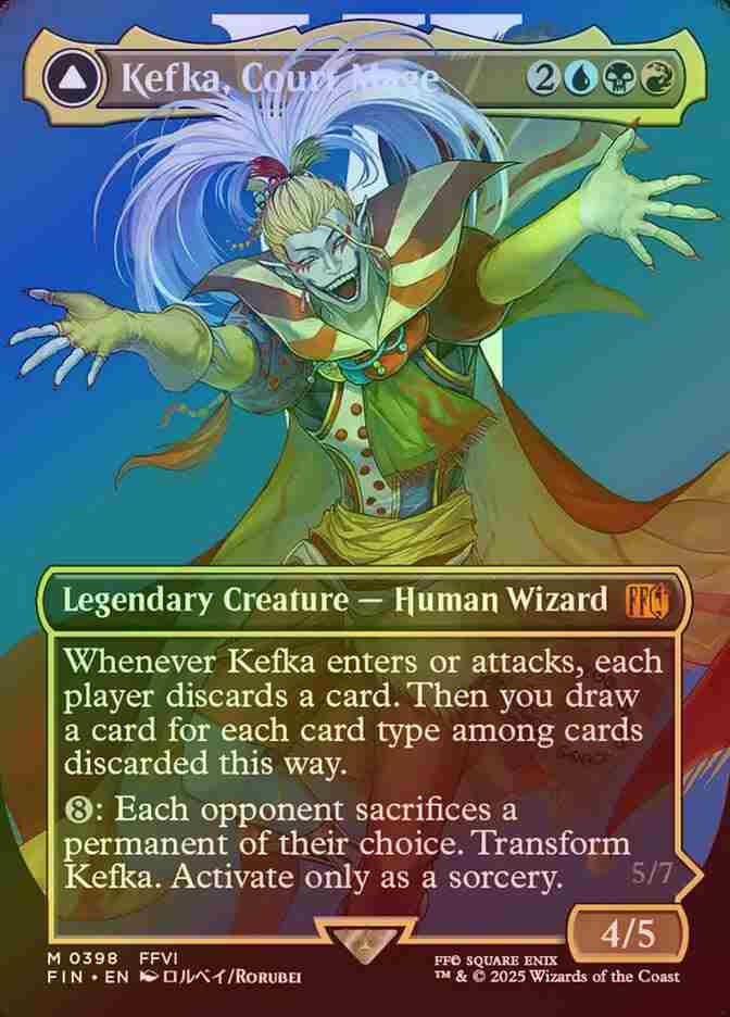 《特価品NM》【ボーダーレスFoil】【英】人造魔導士、ケフカ/Kefka, Court Mage [FIN]